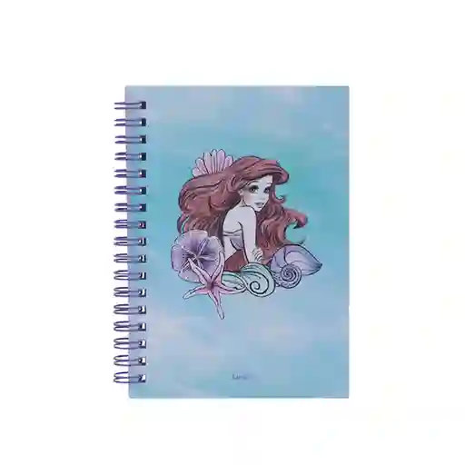 Miniso Cuaderno Con Alambre Disney la Sirenita A6 50 Hojas Rayadas