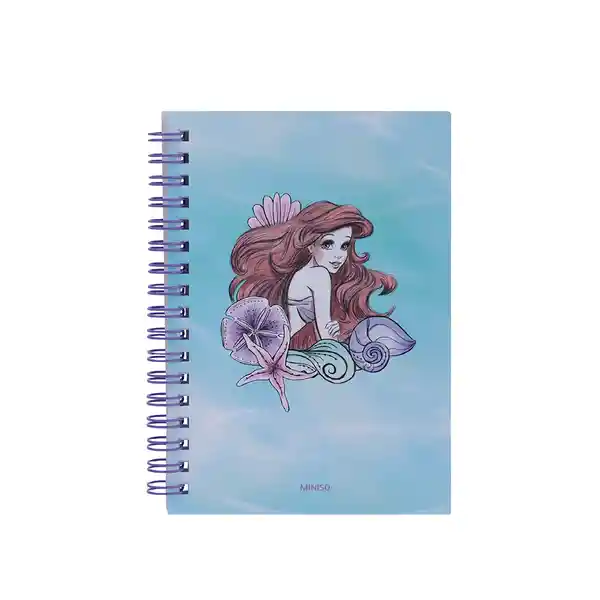 Miniso Cuaderno Con Alambre Disney la Sirenita A6 50 Hojas Rayadas