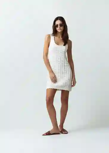 Vestido Mujer Crudo Marfil Talla L Naf Naf