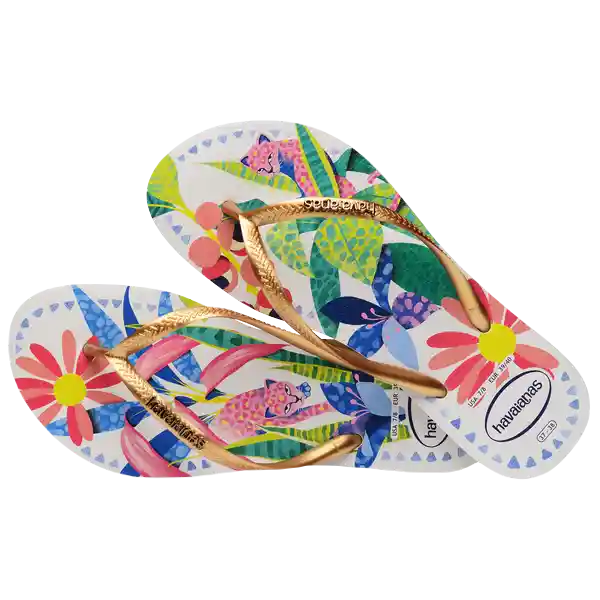 Sandalias Slim Tropical Blanco/Azul Talla 40 4122111 Havaianas