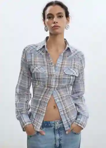 Camisa South Azul Talla L Mujer Mango