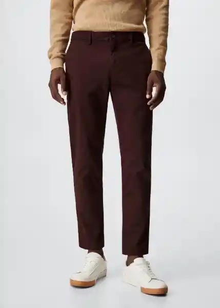 Pantalón Prato Vino Talla 36 Hombre Mango