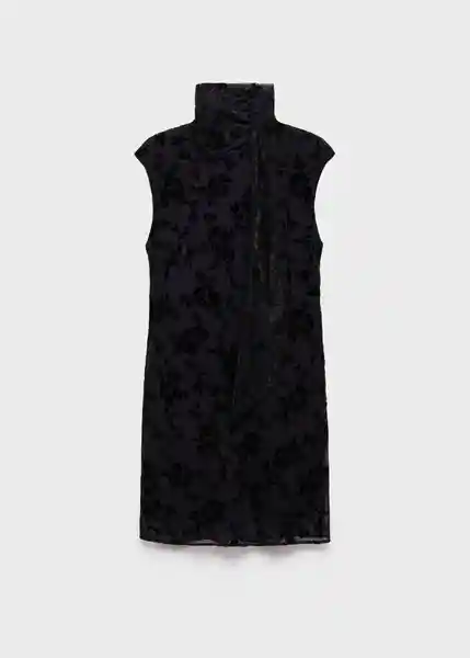 Vestido Wine Negro Talla S Mujer Mango