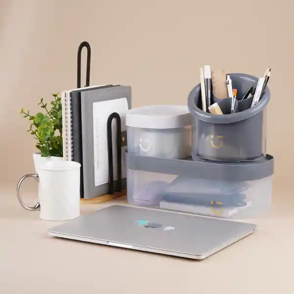 Organizador 3 Compartimentos Silver Gray Gris Oscuro Miniso