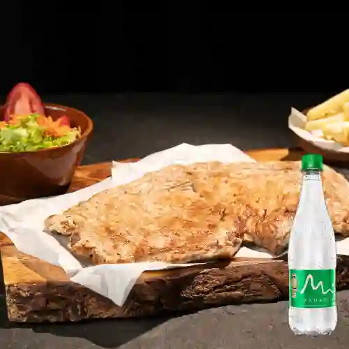 Combo Cerdo a la Parilla 160 gr +Manantial C/gas 600ml