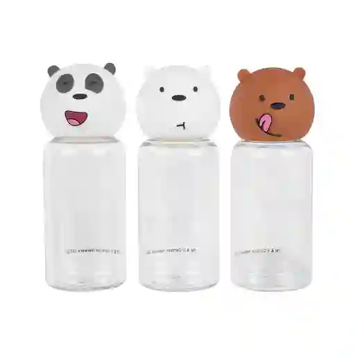 Set Botellas Viaje Silicona we Bare Bears Collection 5.0 Miniso