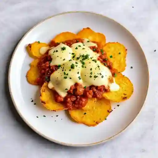 Patacones gratinados