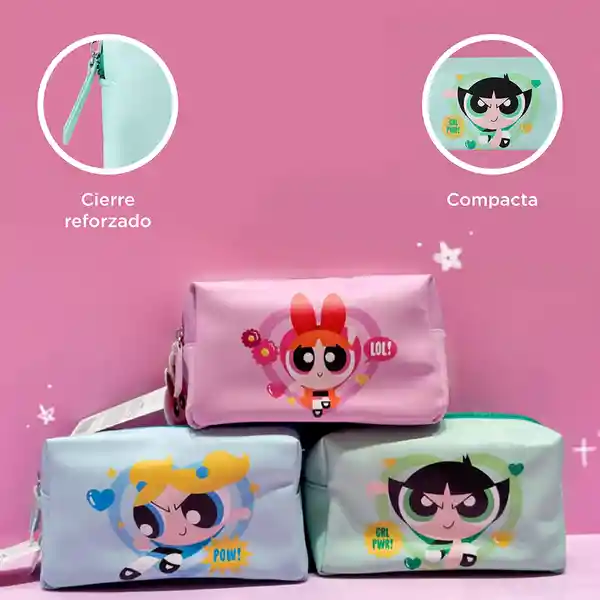 Cosmetiquera de Corazón Las Chicas Superpoderosas Verde Miniso