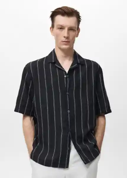 Camisa Formen Negro Talla L Hombre Mango