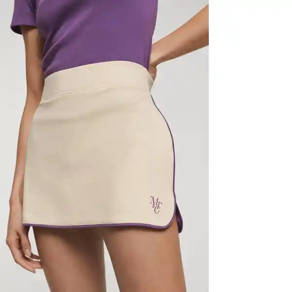 Falda Serena Crudo Talla S Mujer Mango