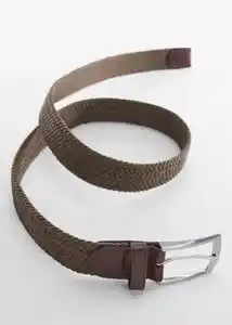 Cinturón Elástico Khaki Talla 91 Hombre Mango