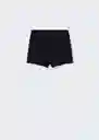 Short Fica Negro Talla 18 Mujer Mango