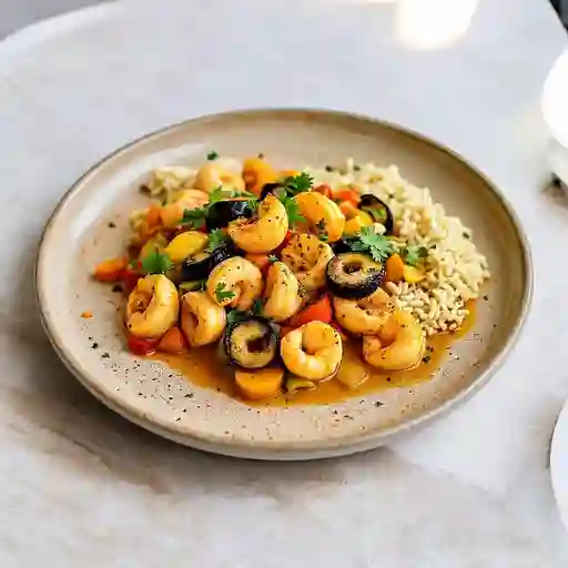 Salteado De Mariscos Con Vegetales