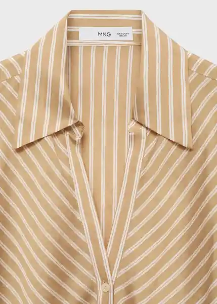 Camisa Nina Marrón Talla XS Mujer Mango