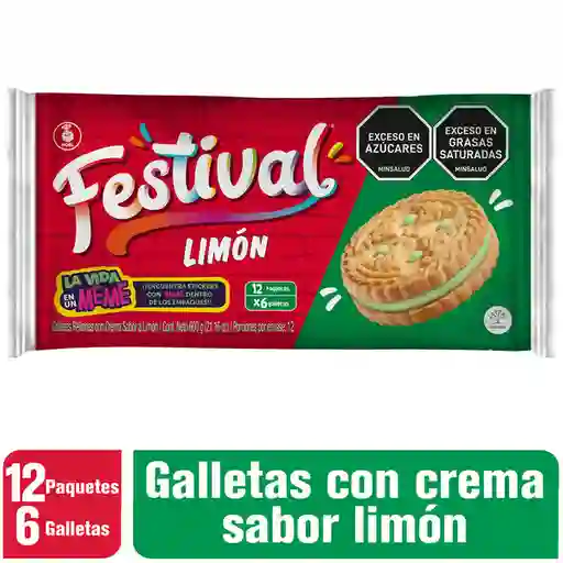 Festival Galleta Tipo Sandwich Rellena Crema de Limón