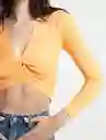  Camisa Tejido Not Naranja Postre Claro Mujer Talla L Naf-Naf 