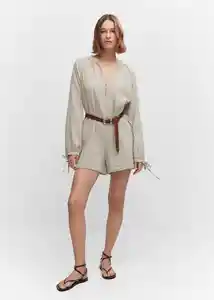 Enterizo Mono Bambú Piedra Talla M Mujer Mango