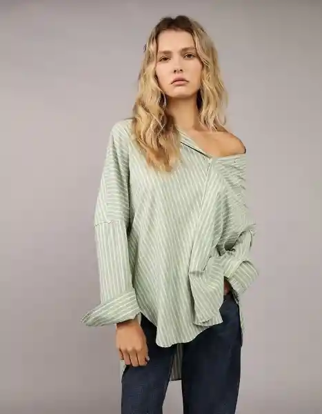 Camisa Mujer Verde Talla XX-SMALL 5223300 American Eagle