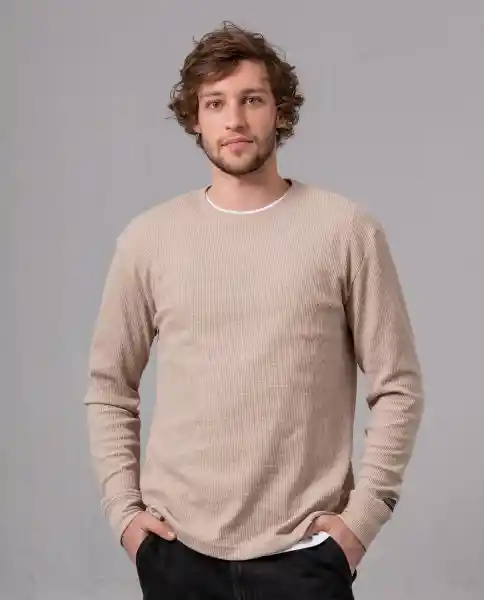 Camiseta Manga Larga Hombre Beige Ceramica Claro XXL 64862 Rifle