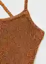 Top Laceup Cobre Talla M Mujer Mango