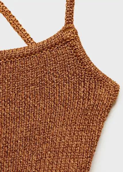 Top Laceup Cobre Talla M Mujer Mango