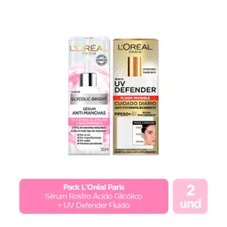 Combo L'Oréal Paris Sérum Ácido Glicólico + Protector Solar Uv