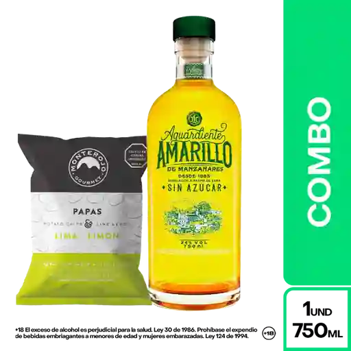 Combo Papa Lima Limón + Amarillo Manzanares Aguardiente