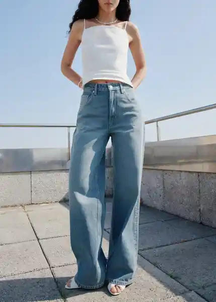 Jean Niki Tejano Medio Talla 36 Mujer Mango