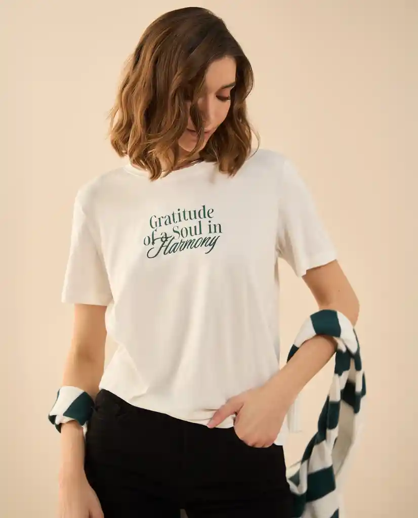 Camiseta Crudo Nevisca Claro Talla S 102G101 Esprit