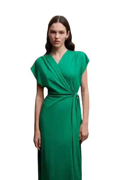 Vestido Fleur-W Verde Talla L Mujer Mango