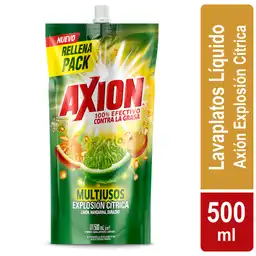 Lavaplatos Axion Explosión Cítrica Doypack 500 mL