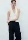 Pantalón Fluido Negro Talla XS Mujer Mango