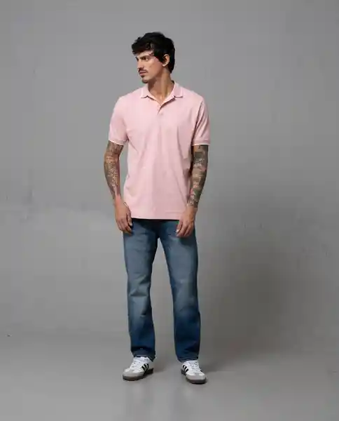 Camiseta Polo Iconica Hombre Rosa Meloso Medio T L 34688 Rifle