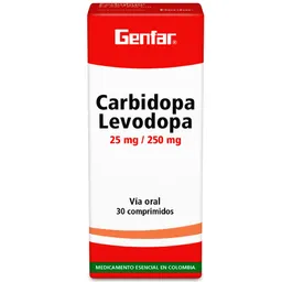 Genfar Carbidopa (25 mg)/Levodopa (250 mg) Antiparkinsoniano en Comprimidos