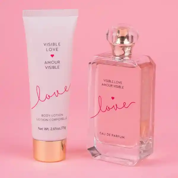 Set de Regalo Perfume y Crema Corporal Visible Love Miniso