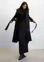 Abrigo Sirenita Negro Talla 27 Mujer Mango