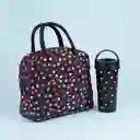 Vaso Acero Asa Dots Negro 500 mL Miniso