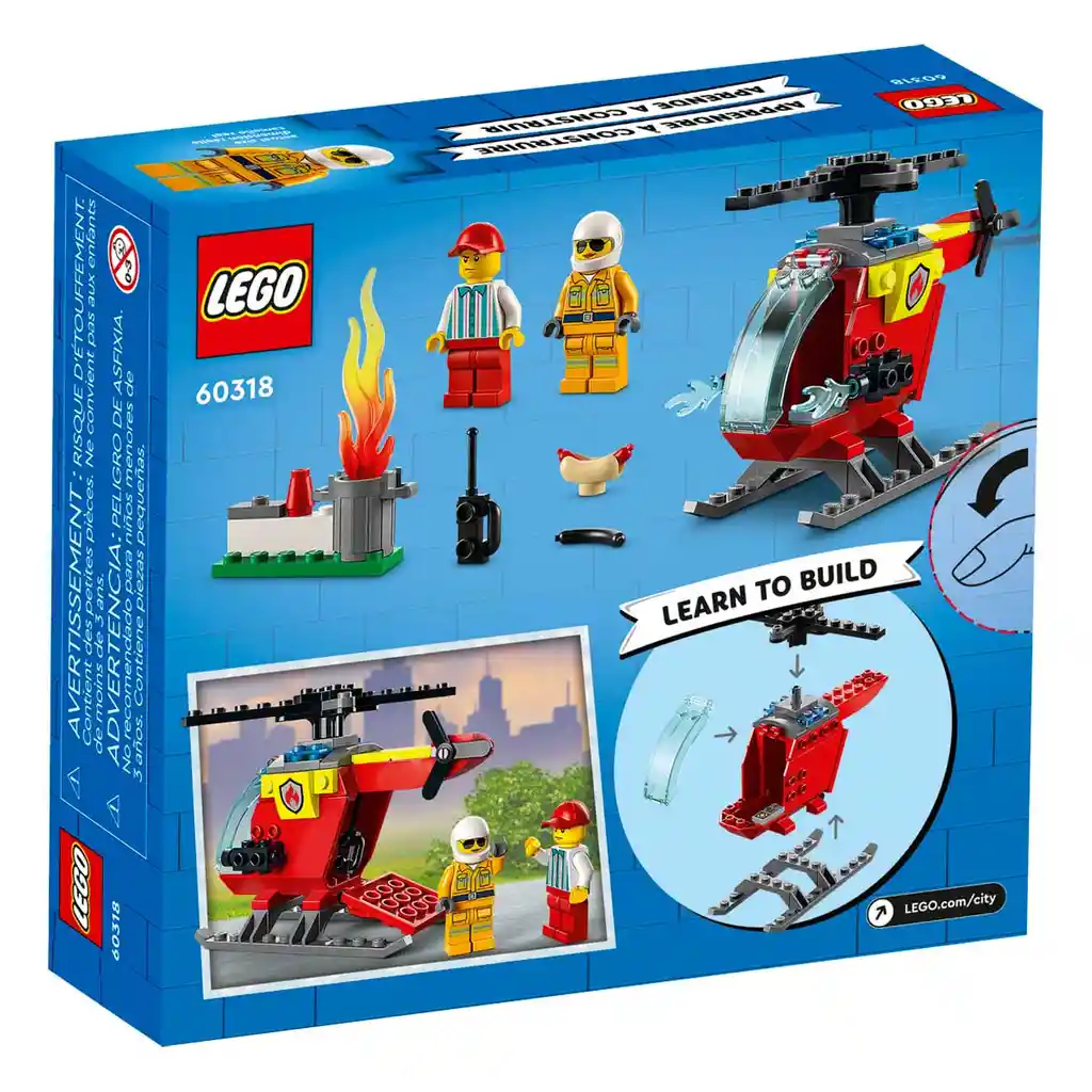 Lego Set de Construcción Helicóptero de Bomberos