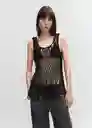 Top Sarea Negro Talla L Mujer Mango