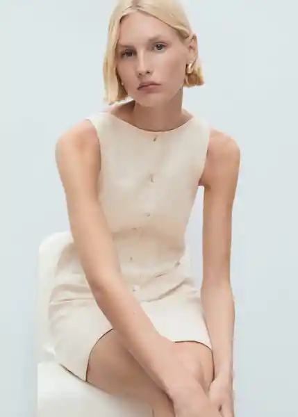Vestido Tiko Crudo Talla XS Mujer Mango