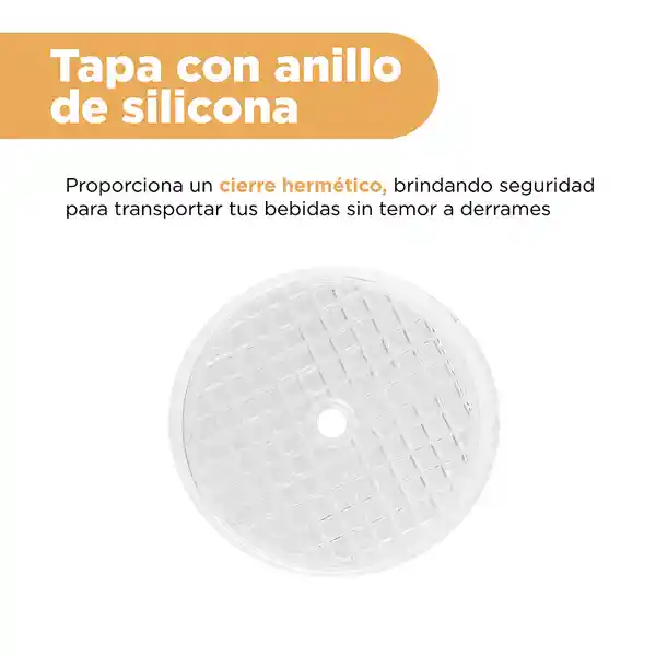 Vaso Plástico de Doble Capa Con Pitillo Serie Silver Grey Miniso