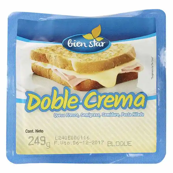 Queso Doble Crema Bien Star Bloque