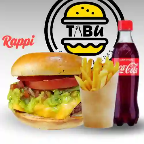 Hamburguesa Mexicana + Papas + Gaseosa