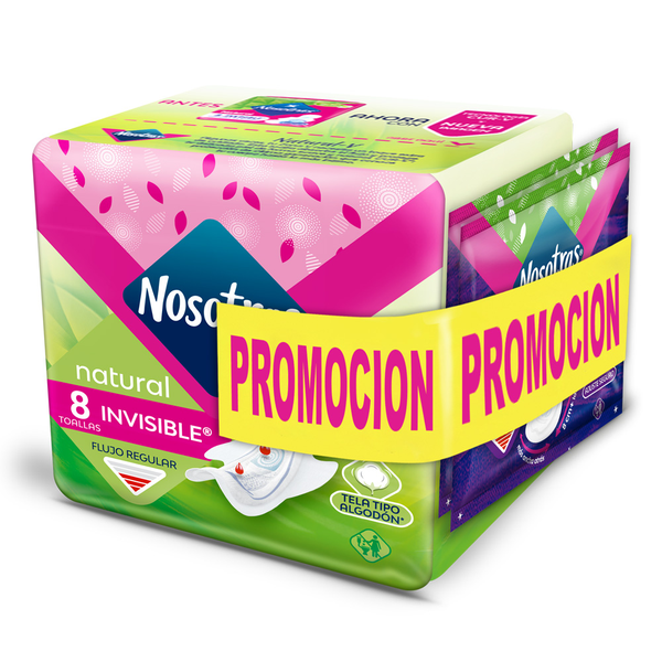 Nosotras Toallas Higiénicas Natural Invisible Tela 10 und
