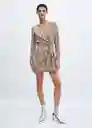 Vestido Margaret Beige Talla S Mujer Mango