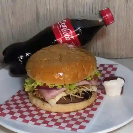 Combo Hamburguesa Jamon y Queso