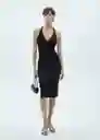 Vestido Elena Negro Talla L Mujer Mango