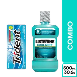 Combo Trident Chicle Menta + Listerine Cool Mint