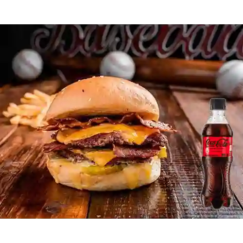 Combo Bacon Doble Smashed Burger +Cocacola S/az 400ml
