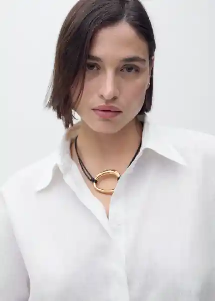 Camisa Pai Off White Talla XS Mujer Mango